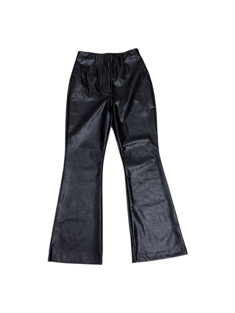 ABERCROMBIE & FITCH Vegan Leather CURVE LOVE Flared Pants Womens 00